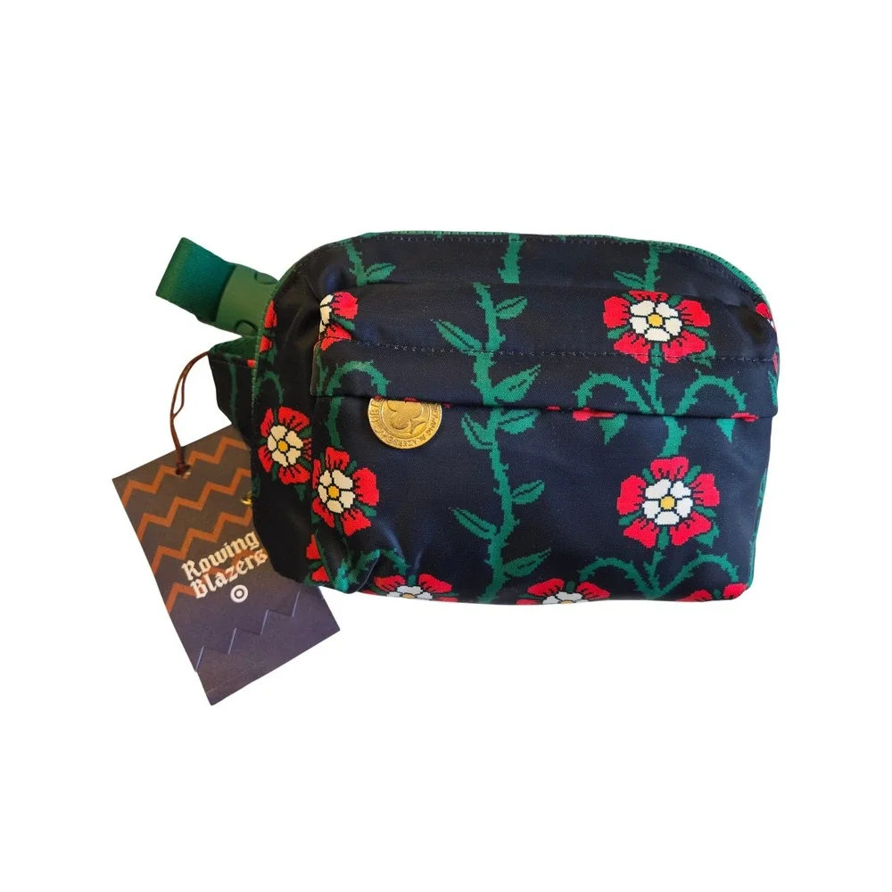 A‎ New Day™ Floral Belt Bag Crossbody Navy Red Green Target NWT